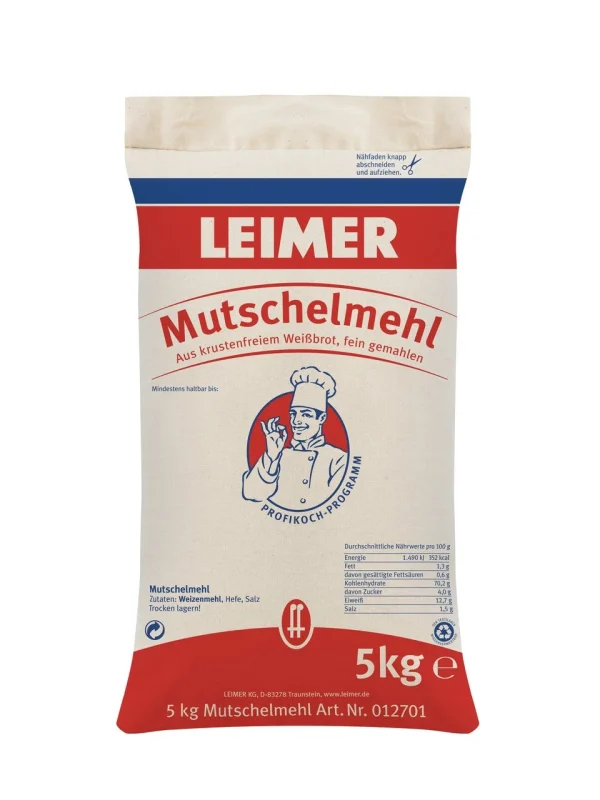 Leimer Mutschelmehl Semmelbrösel Aus Krustenfreiem Weißbrot (5 Kg) 1