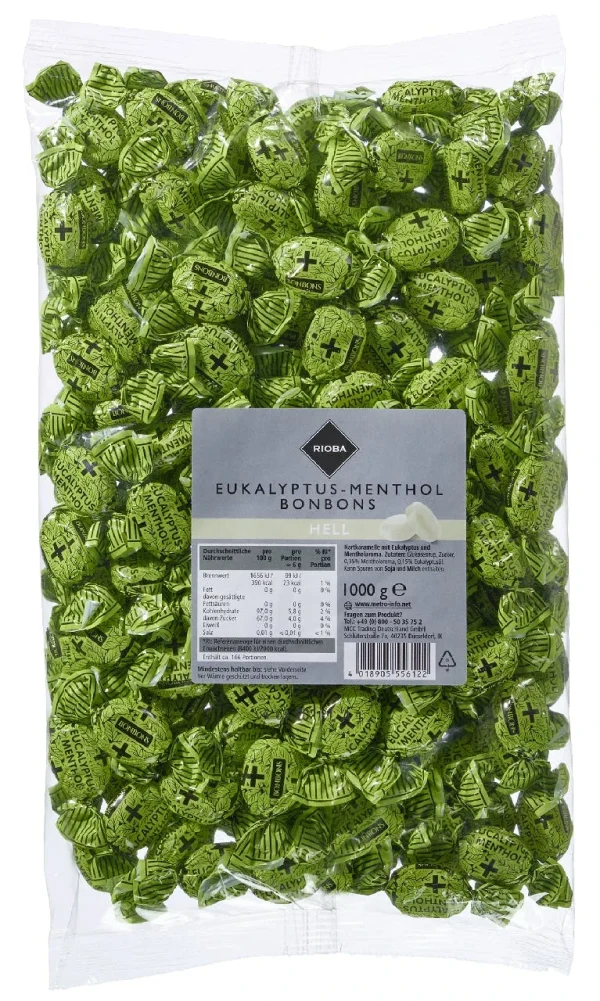 Rioba Bonbons Eukalyptus-Menthol Dunkel (1 Kg) 3