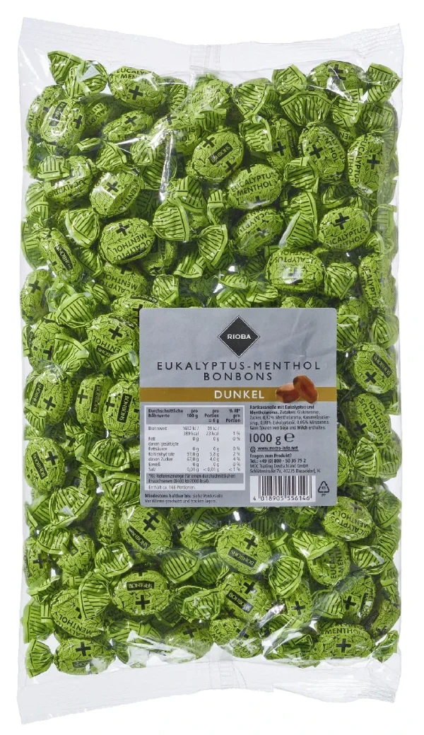 Rioba Bonbons Eukalyptus-Menthol Dunkel (1 Kg) 1