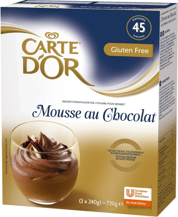 Aro Mousse Au Chocolat Dessertcremepulver Mit Raspelschokolade (1 Kg) 3