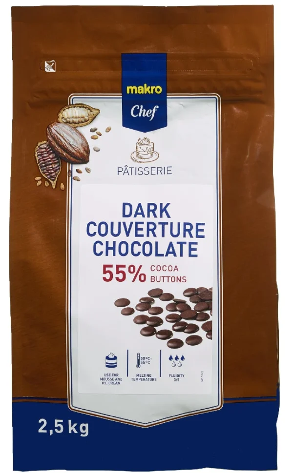 Metro-chef METRO Chef Kuvertüre Buttons Dark 72 % (2,5 Kg) 5